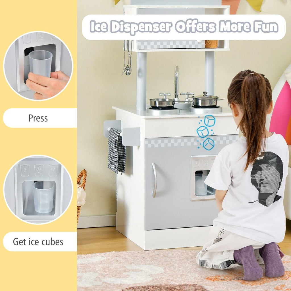 Double-Sided Kid'S Play Kitchen Set with Stove and Sink