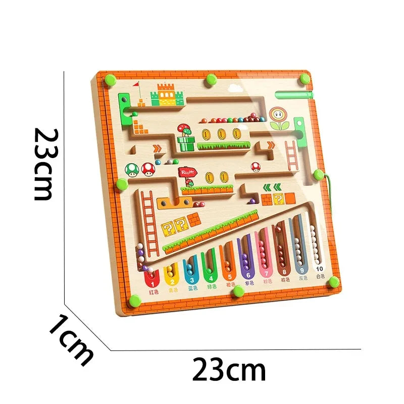 Magnetic Maze 2-In-1 STEM Toy for Ages 3-6, Develops Fine Motor Skills & Concentration