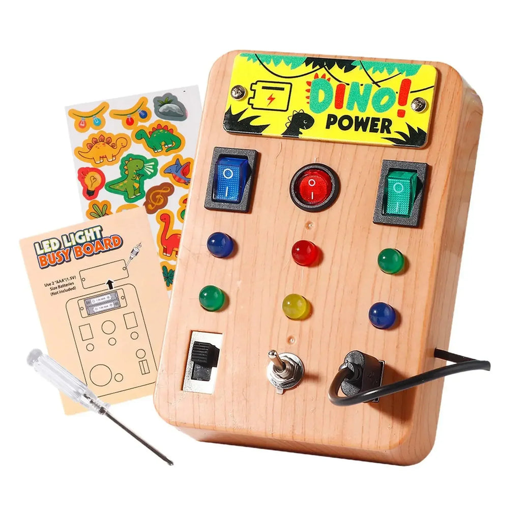 Children'S Montessori LED Light Busy Board Simulation Switch Power Board Light Button Intelligence Early Education Learning Toys