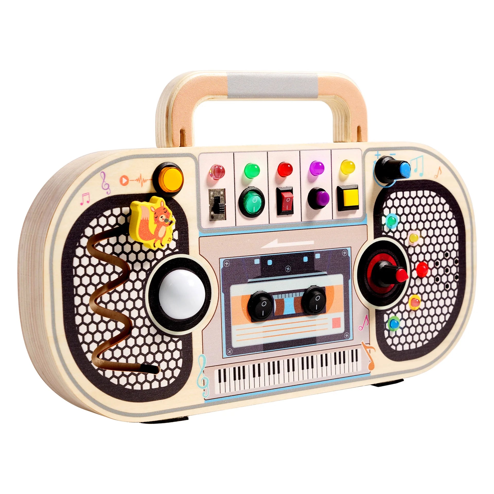 Montessori Toddler Toys Baby Wooden Busy Board Sensory Toys with Light Switch Control Board Fine Motor Activities Toys for Kids