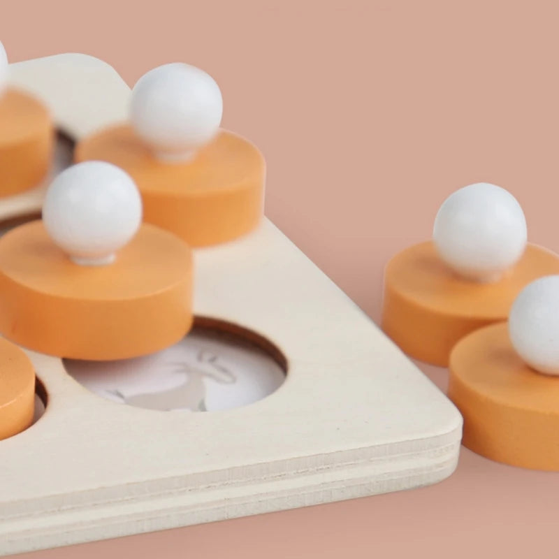 Montessori Memory Match Chess Game 3D Puzzles Wooden Early Educational Family Party Casual Interaction Game Toy for Children Kid