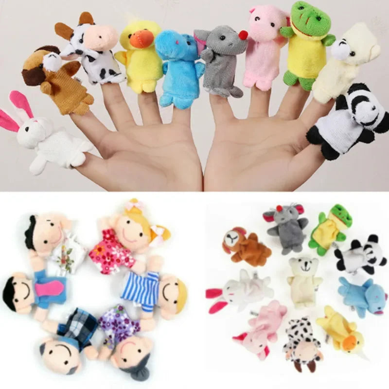 Baby Finger Puppet Plush Toy Cartoon Animal Family Role Play Tell Story Cloth Doll Educational Toys for Children Kids