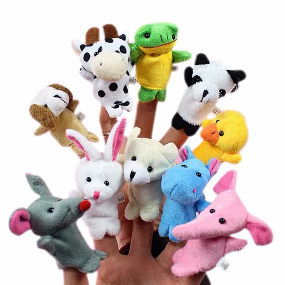 Baby Finger Puppet Plush Toy Cartoon Animal Family Role Play Tell Story Cloth Doll Educational Toys for Children Kids