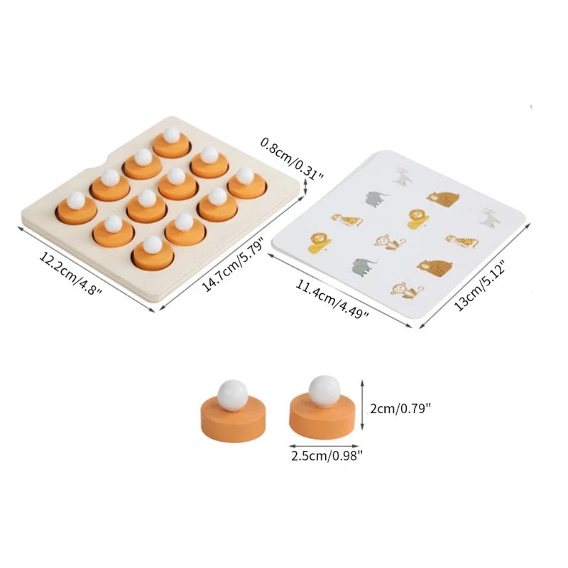 Montessori Memory Match Chess Game 3D Puzzles Wooden Early Educational Family Party Casual Interaction Game Toy for Children Kid